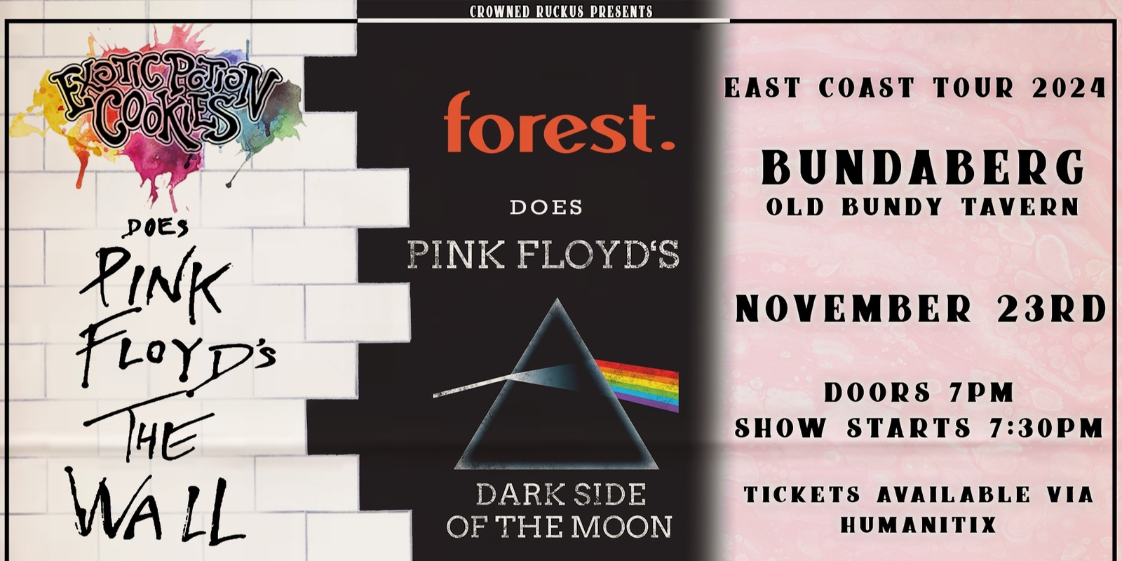 Banner image for C.R Presents: Exotic Potion Cookies does Pink Floyd's The Wall alongside Forest with Dark Side of the Moon - Bundaberg