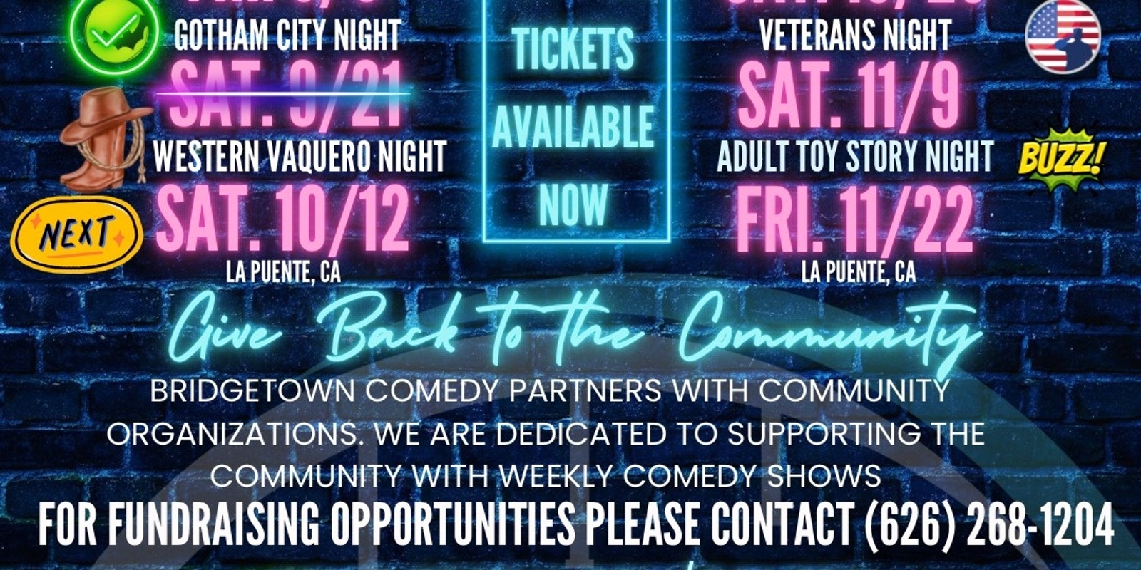 Banner image for Bridgetown Comedy for the Community "Western Vaquero Night"