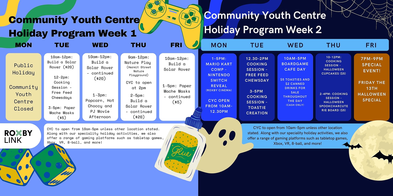 Banner image for CYC October Holiday Activities 2023