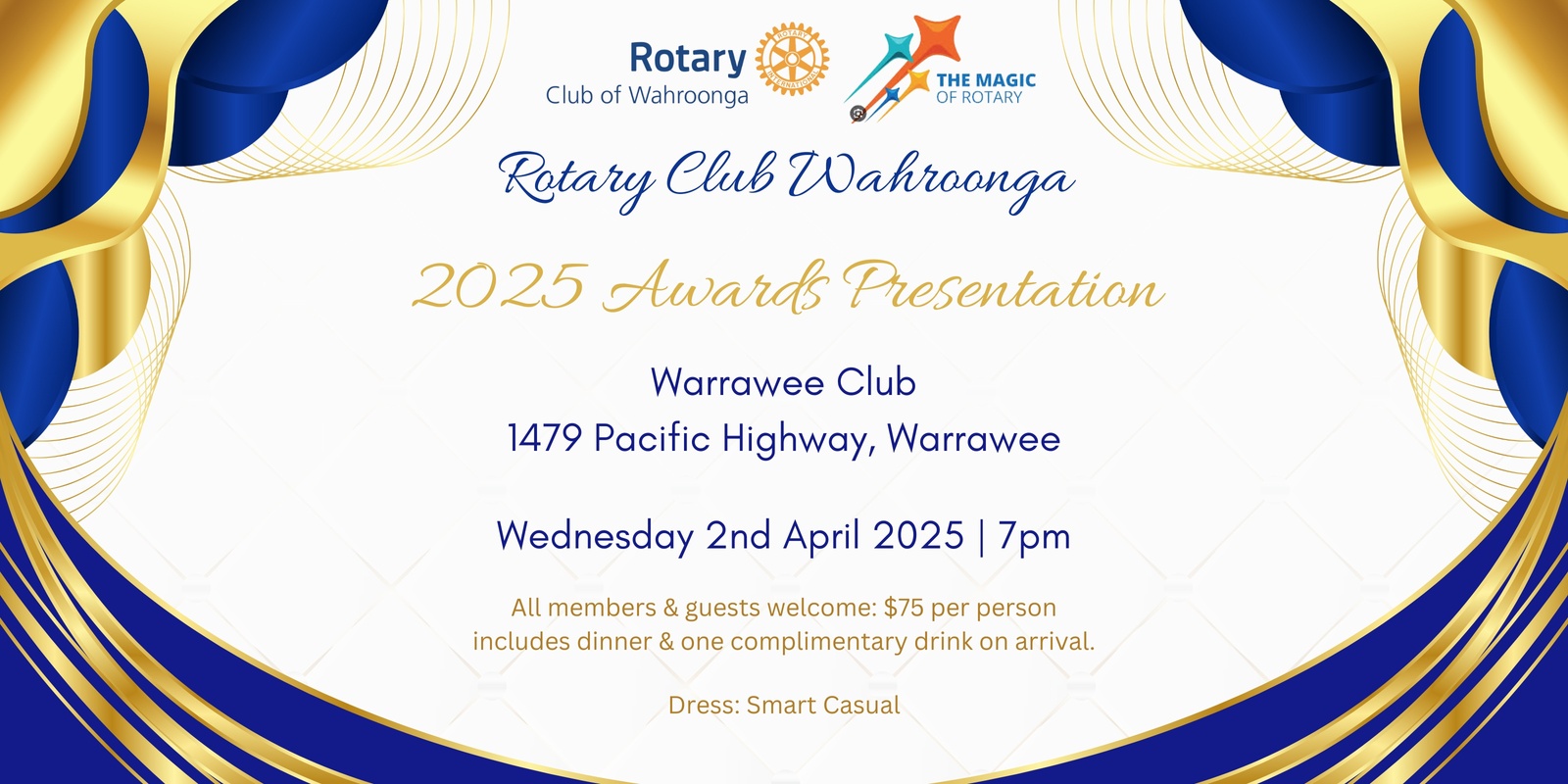 Banner image for Rotary Club of Wahroonga Presentation of Awards evening