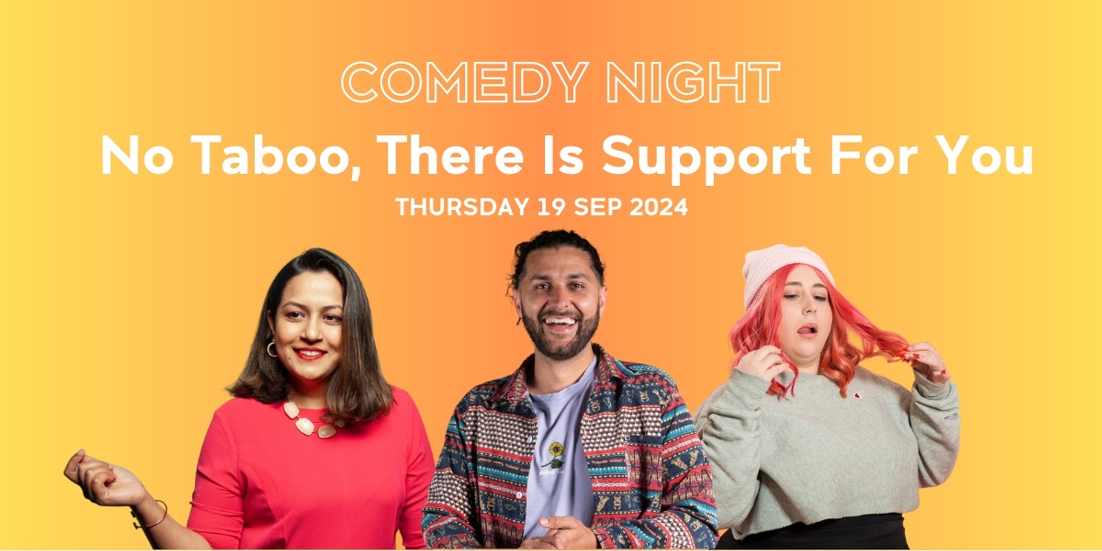 Banner image for SEXtember Comedy Night: No Taboo, there is support for you