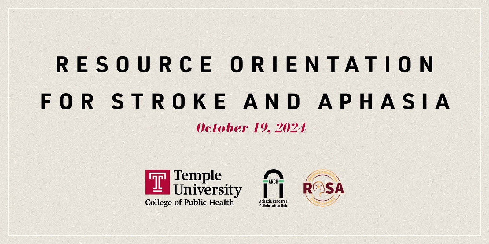 Banner image for Resource Orientation for Stroke and Aphasia