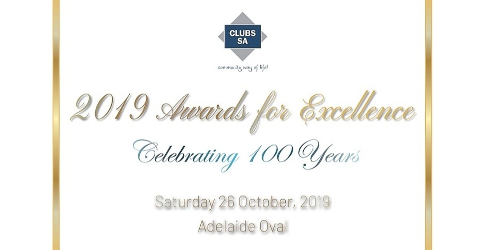 Banner image for Clubs SA 2019 Awards for Excellence - 100th Anniversary Celebration