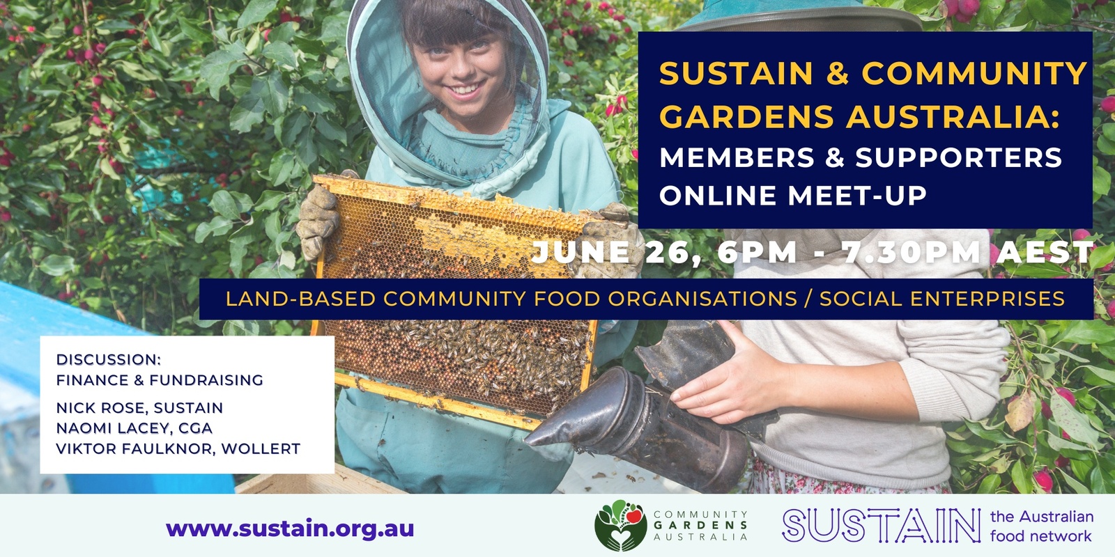 Banner image for Land-based community food organisations - Sustain / CGA members & supporters meet-up - JUNE 2024