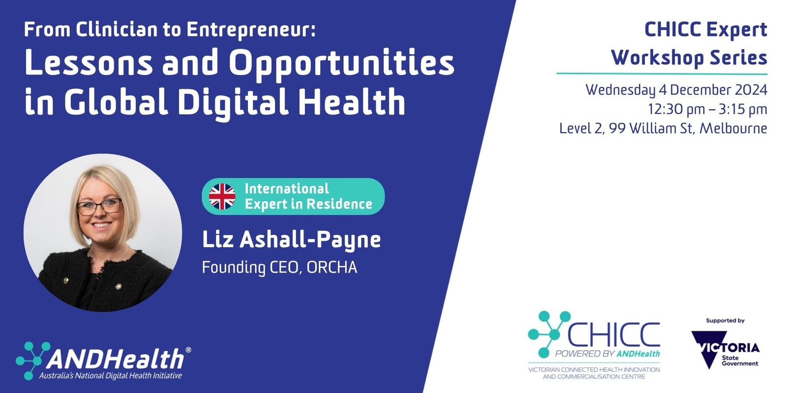 Banner image for CHICC Expert Workshop - From Clinician to Entrepreneur: Lessons and Opportunities in Global Digital Health