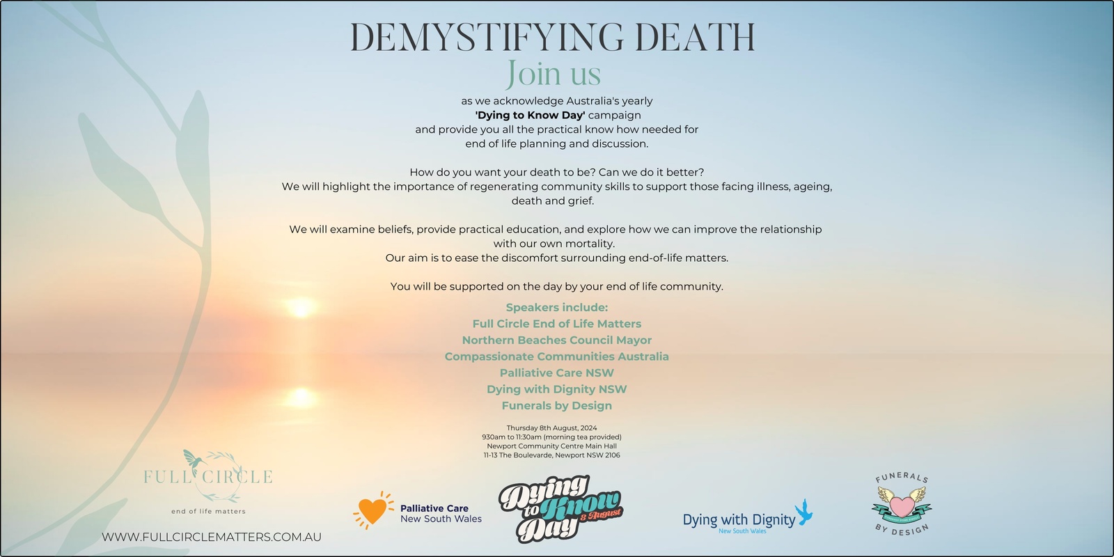 Banner image for 'Dying to Know Day' community event - Demystifying Death