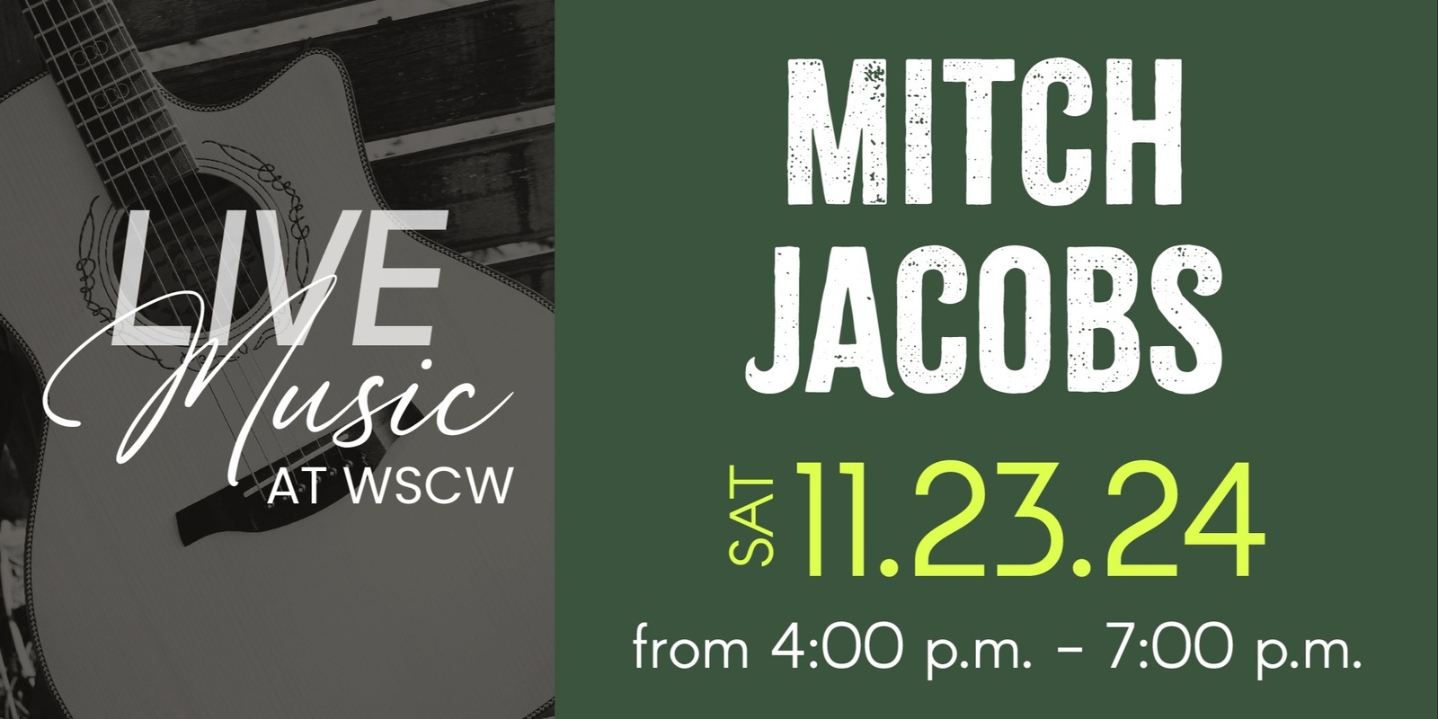 Banner image for Mitch Jacobs Live at WSCW November 23