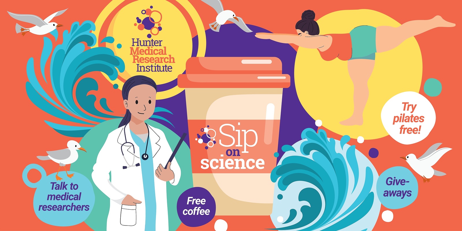 Banner image for Sip on Science: Pilates and Coffee with a Researcher