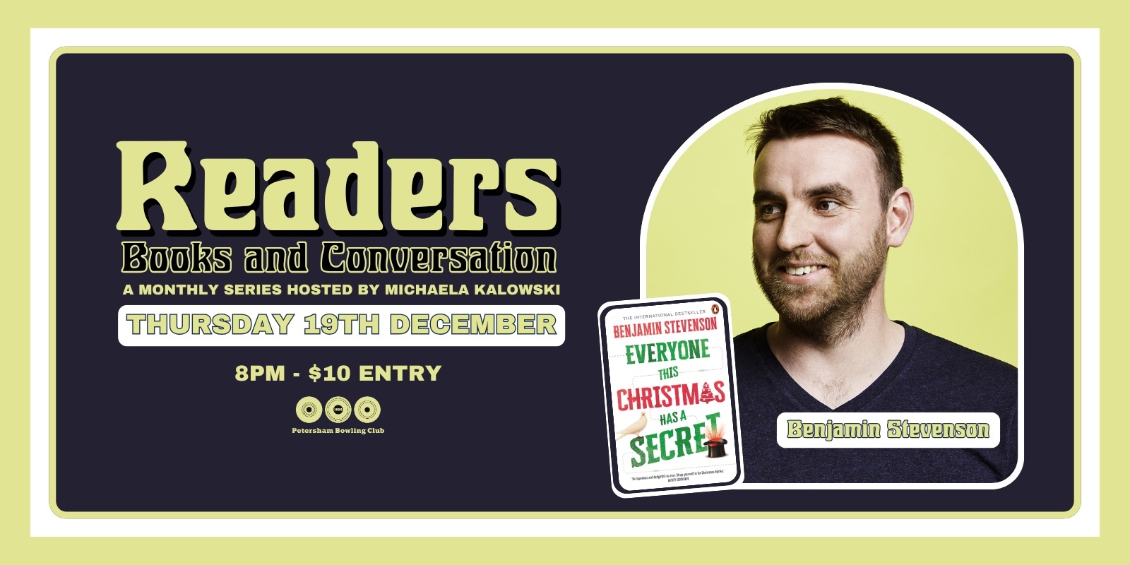 Banner image for Readers - Books and Conversation with Benjamin Stevenson