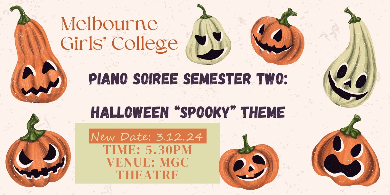 Banner image for RESCHEDULED Piano Soiree Semester 2 2024: Halloween "Spooky" Theme 