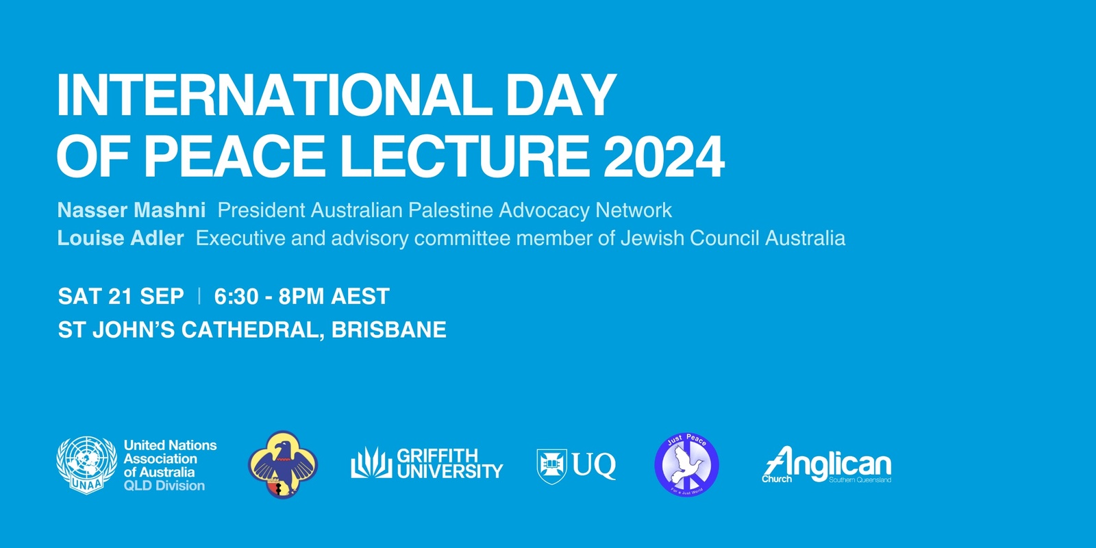 Banner image for International Day of Peace Lecture 2024 - Uniting for a Just Peace