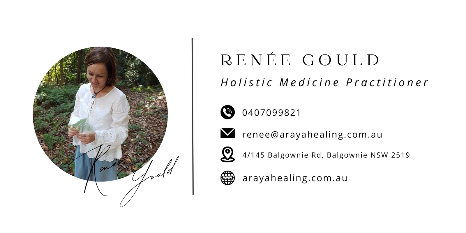 Renee Gould - Araya Healing's banner