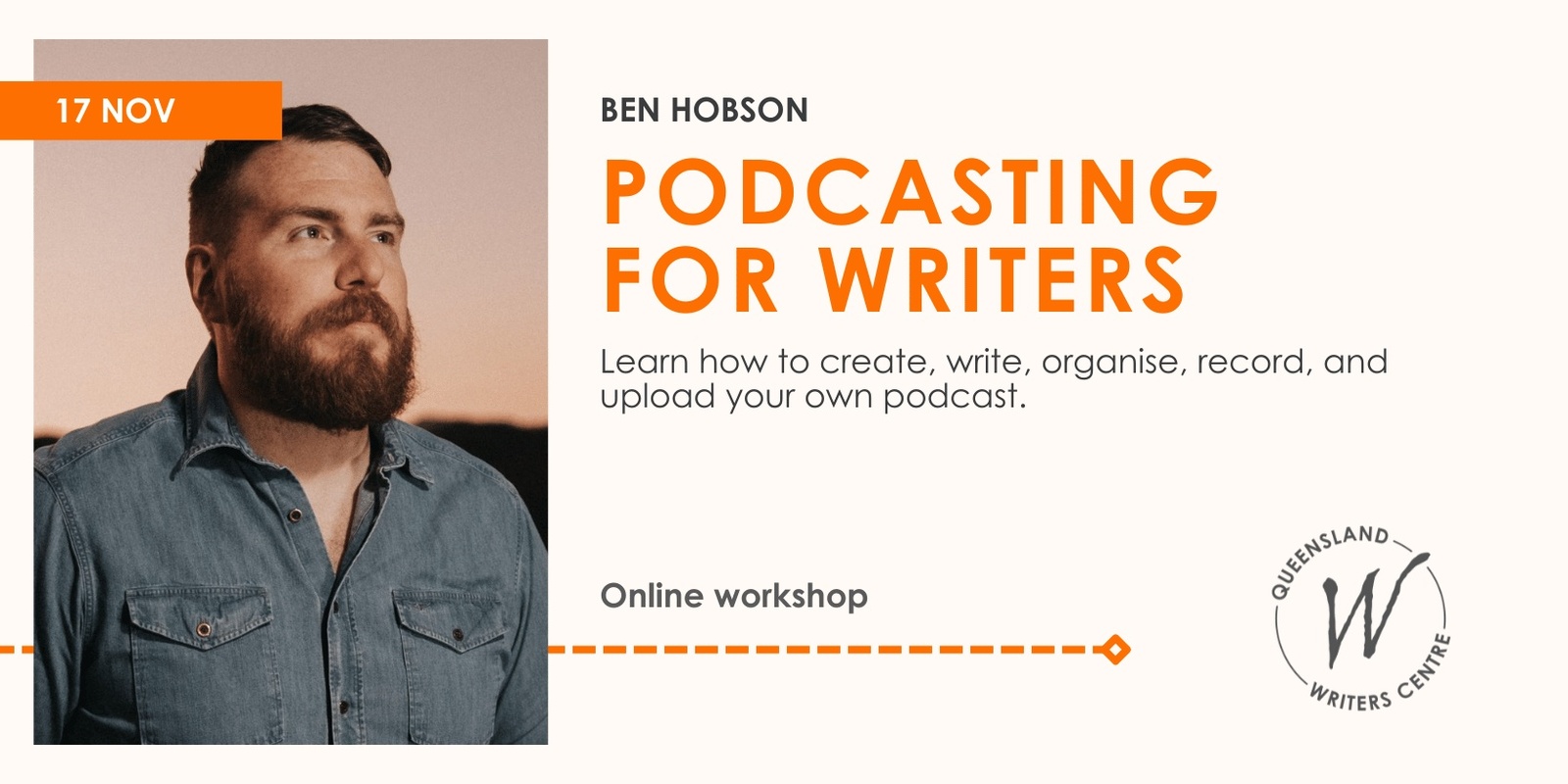 Banner image for Podcasting For Writers with Ben Hobson