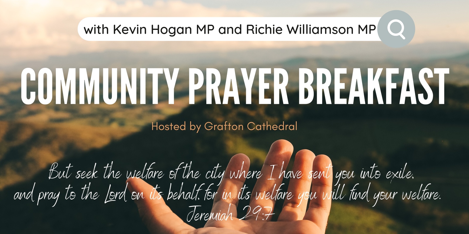 Banner image for Community Prayer Breakfast with Kevin Hogan MP and Richie Williamson MP