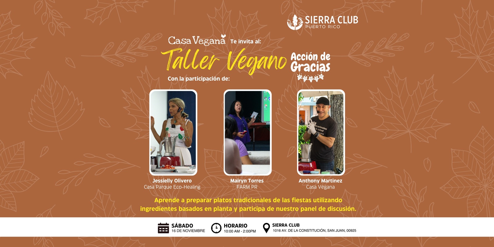 Banner image for Taller Vegano Noviembre 16