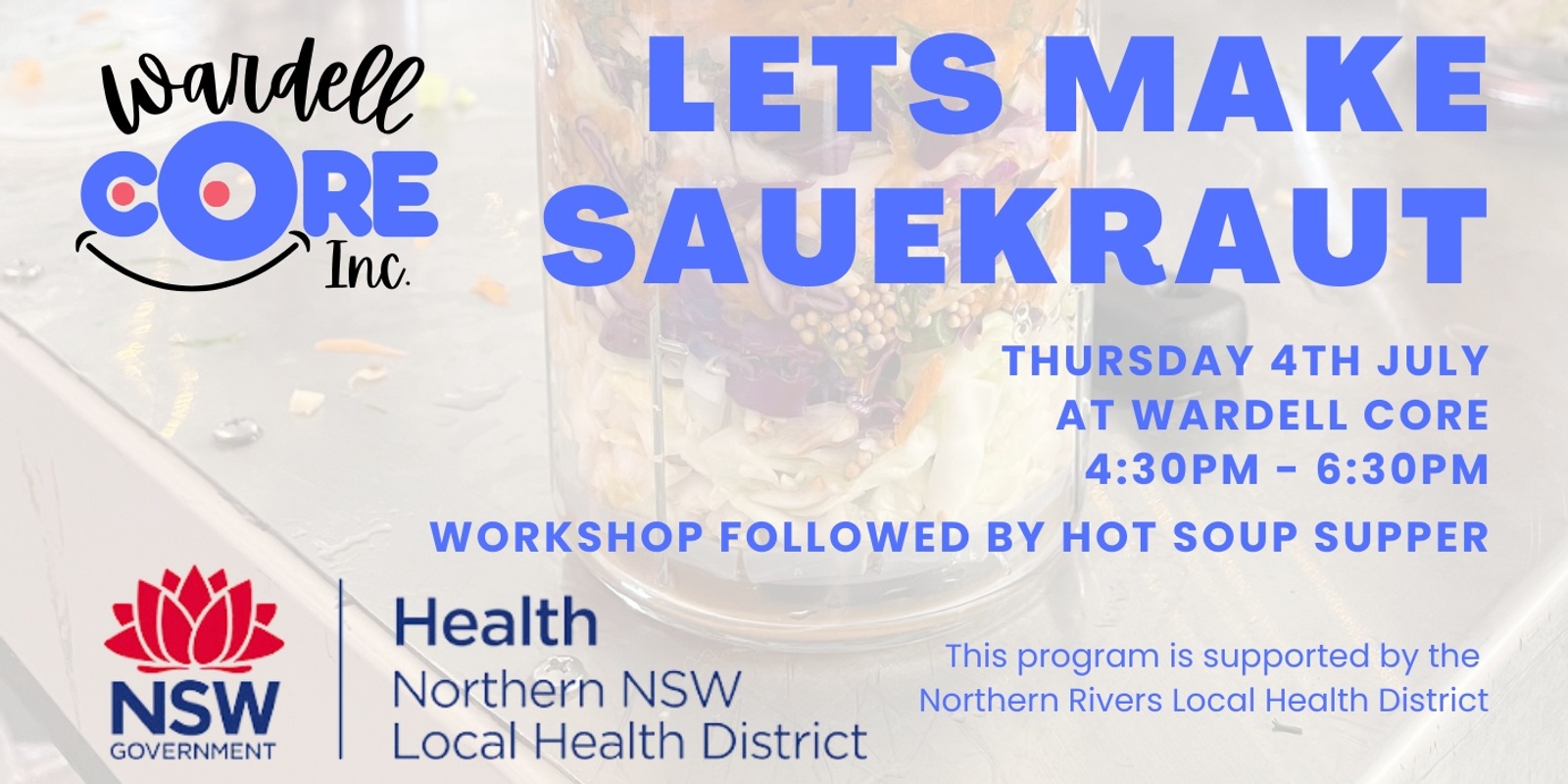 Banner image for Sauerkraut ! Budget bites : learning to make nourishing meals on a shoestring