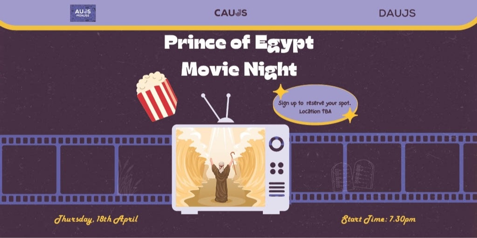 Banner image for AUJS Prince Of Egypt Movie Night