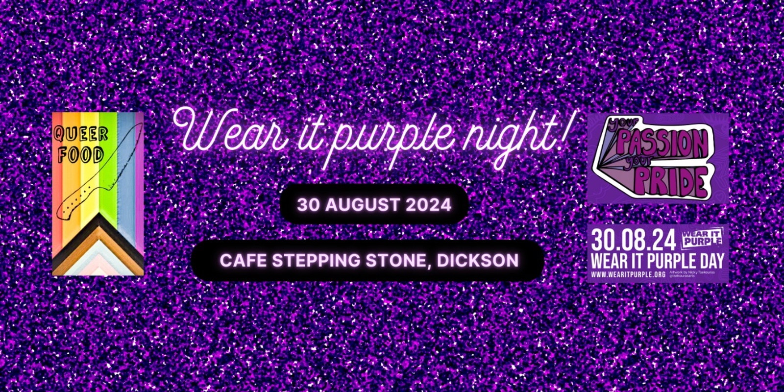 Banner image for Queer Food Night - Wear it purple! - 30 August 2024