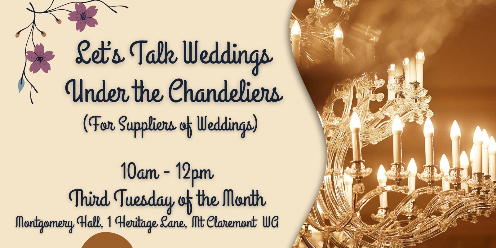 Banner image for Let's Talk Weddings Under the Chandeliers