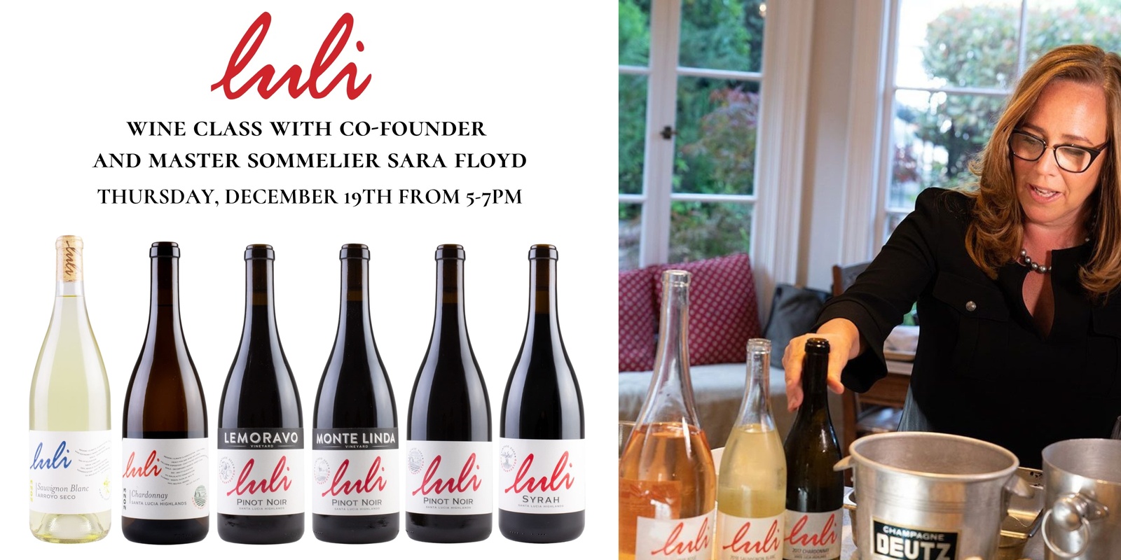 Banner image for Luli Wine Class with Co-Founder and Master Sommelier Sara Floyd