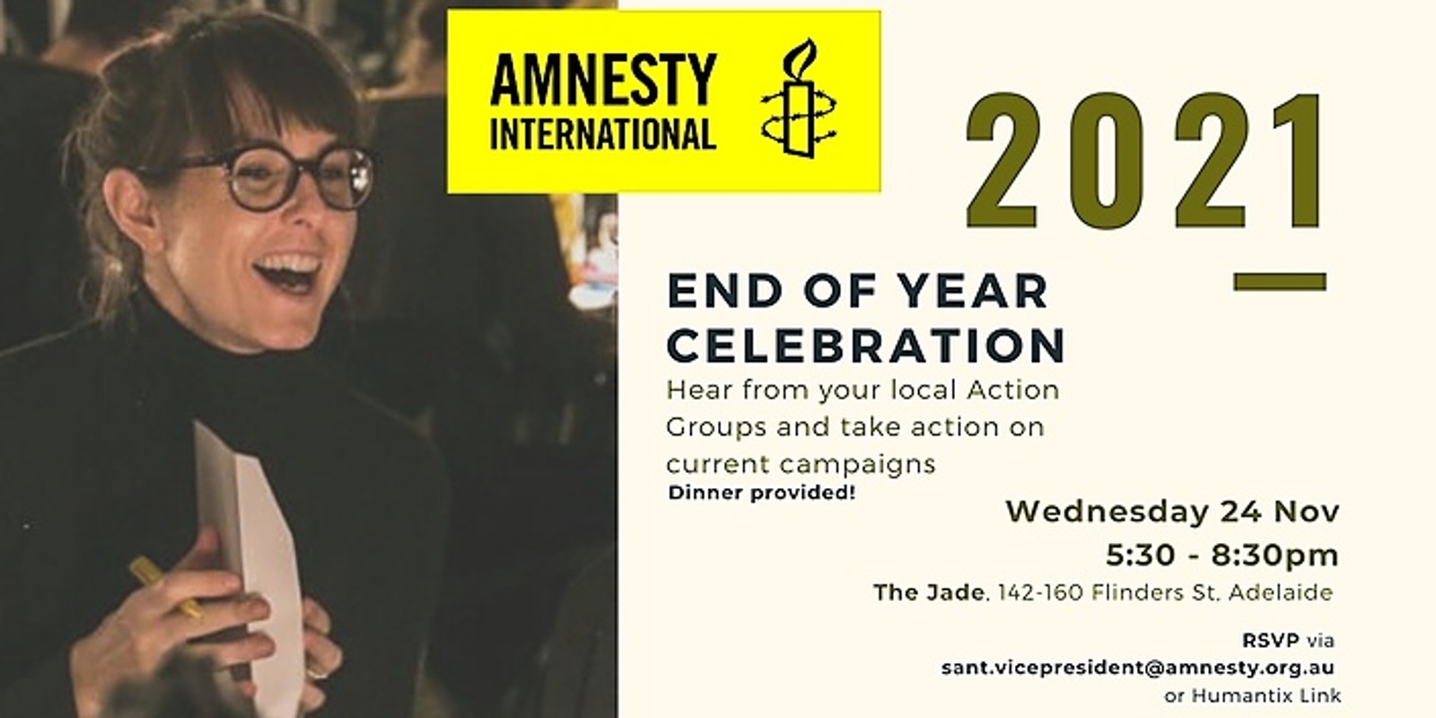 Banner image for 2021 AMNESTY SA/NT END OF YEAR CELEBRATION