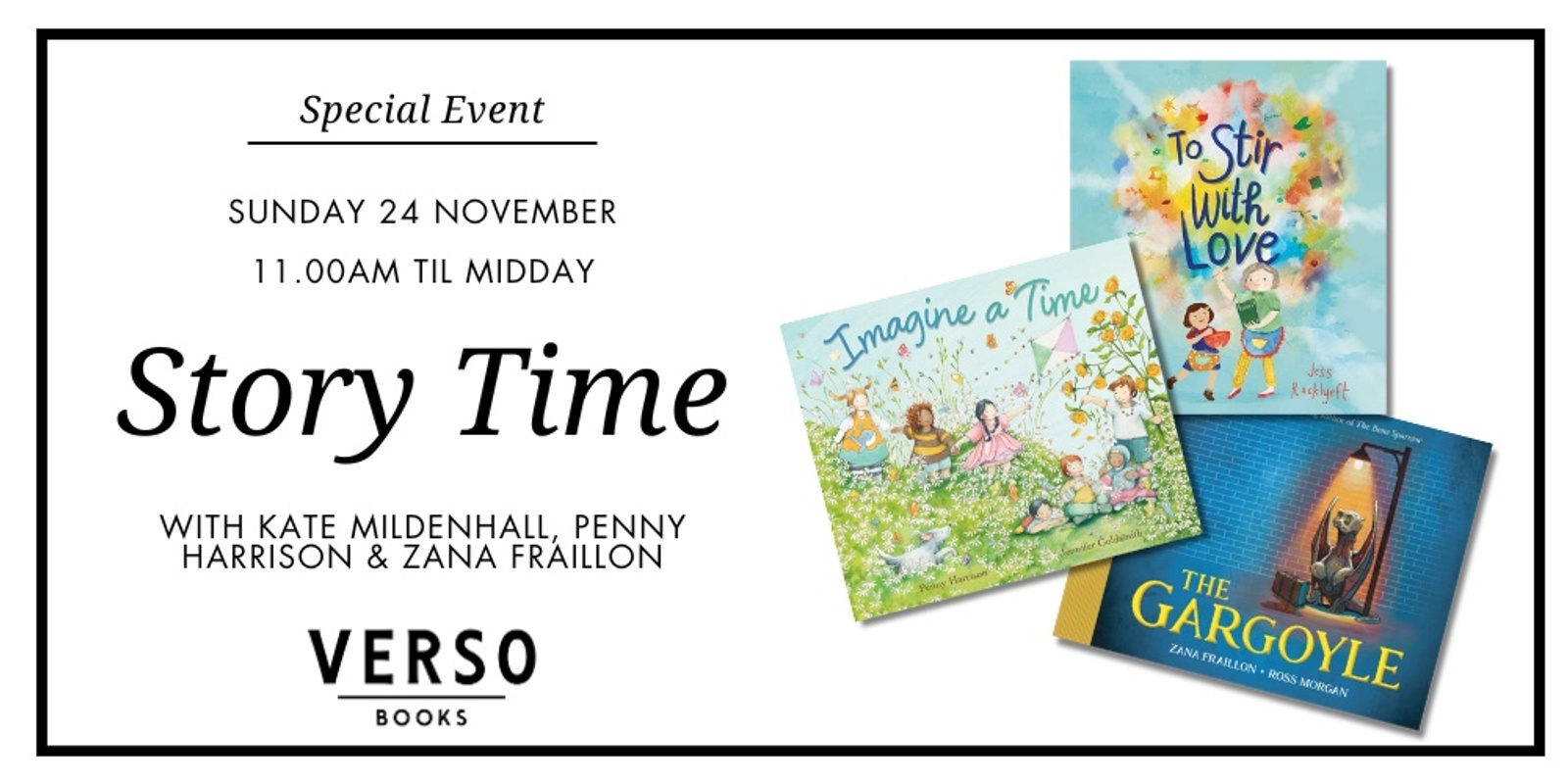 Banner image for Story Time with Kate Mildenhall, Penny Harrison & Zana Fraillon