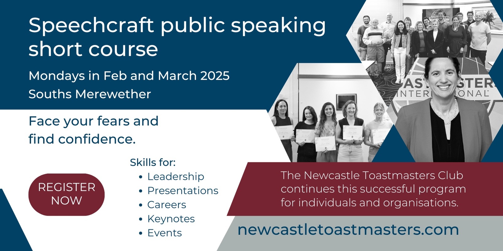 Banner image for February - March 2025 Speechcraft Public Speaking Short Course - Newcastle Toastmasters Club