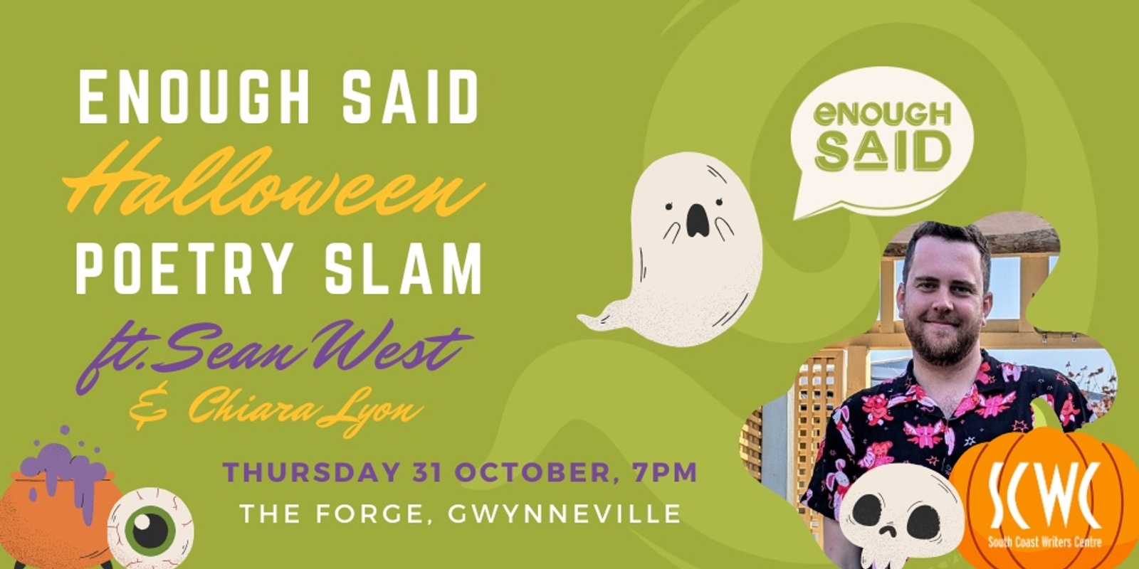 Banner image for Enough Said Halloween Poetry Slam ft. Sean West