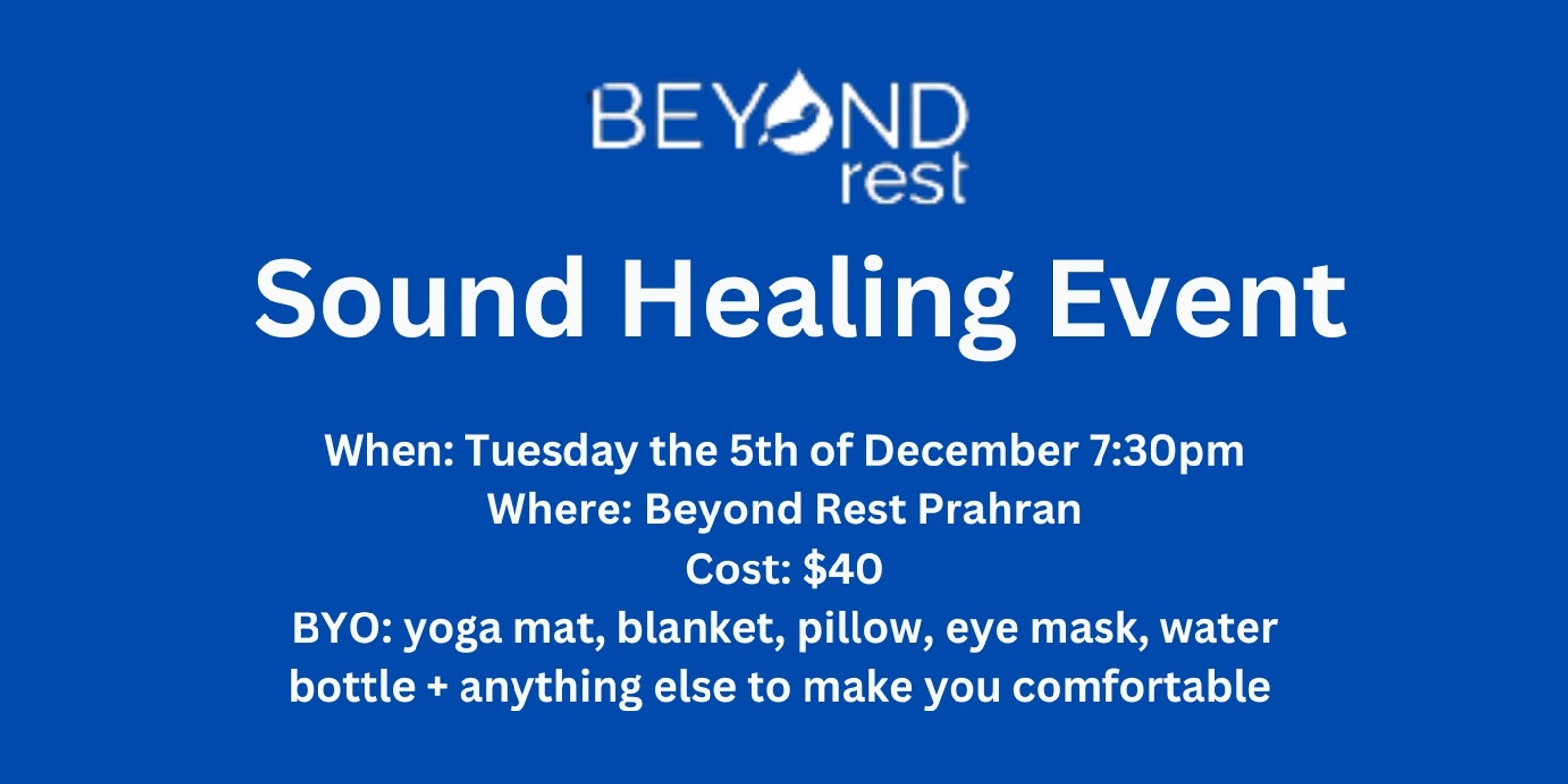 Banner image for Sound Healing Event @ Beyond Rest Prahran