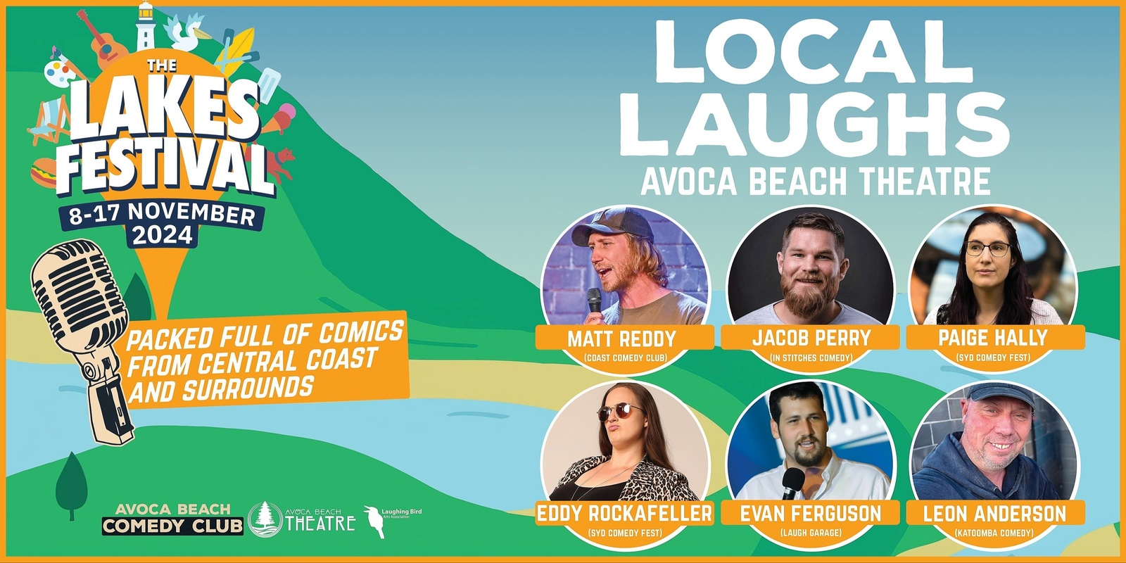 Banner image for The Lakes Festival 2024 - Local Laughs Comedy Night LIVE at Avoca Beach Theatre