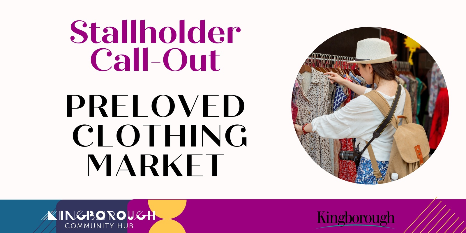 Banner image for NOVEMBER pre-loved clothing market at the Kingborough Community Hub - stallholder call-out 