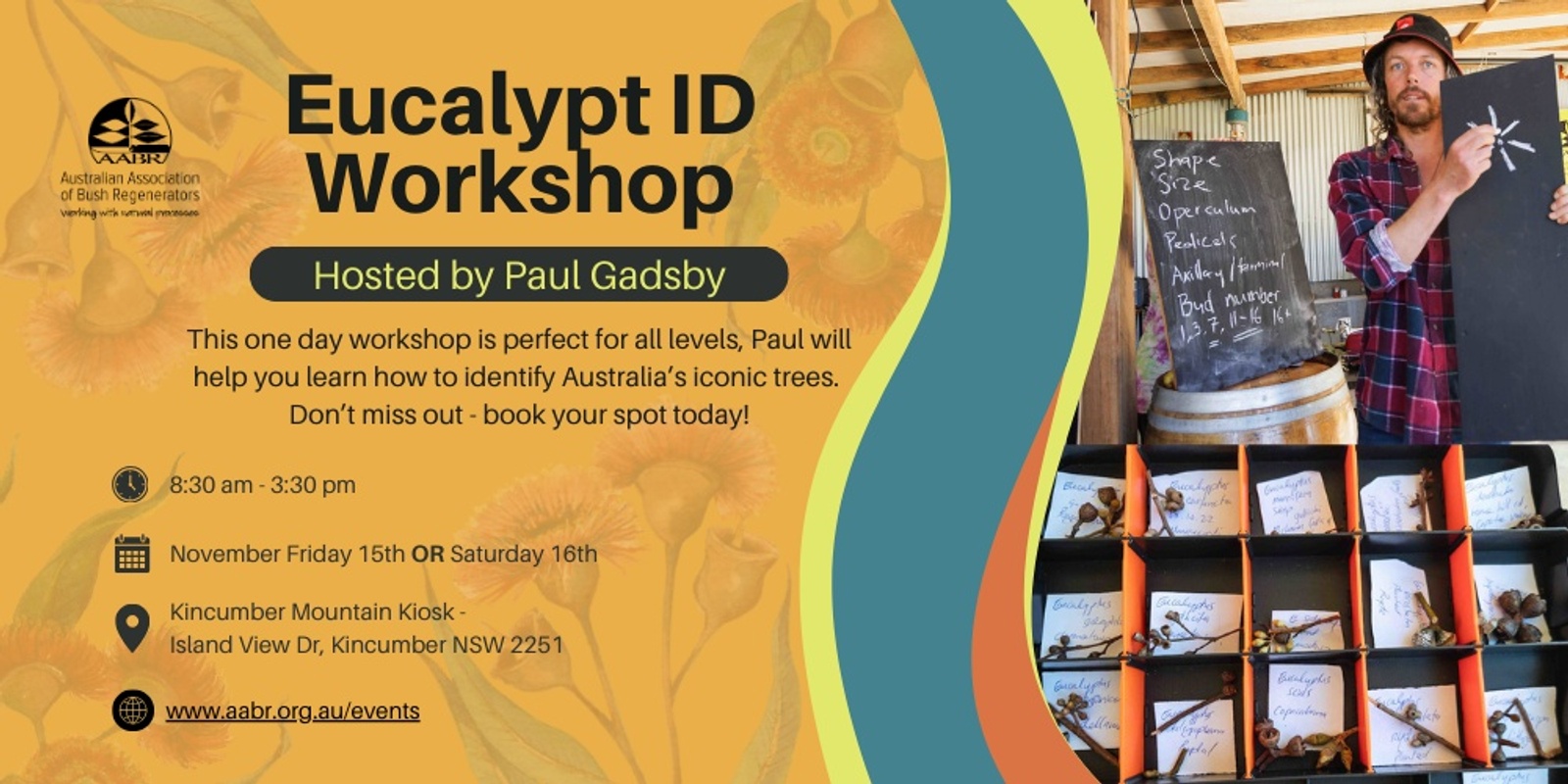 Banner image for Eucalypt ID Workshop with Gum Guru Gadsby - Saturday 16th Nov. Central Coast, NSW