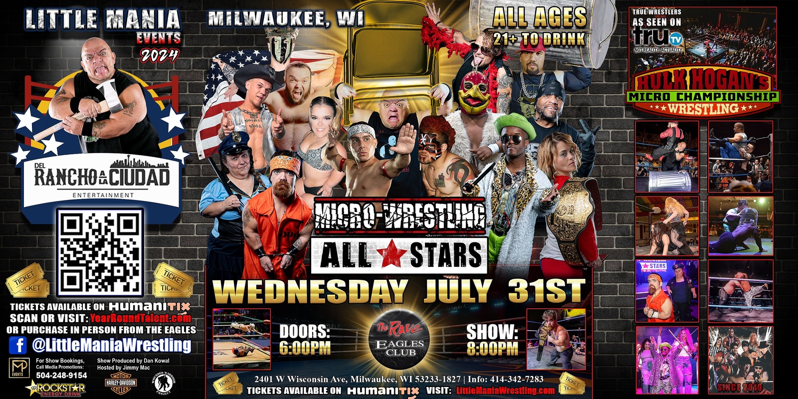 Banner image for Milwaukee, WI - Micro-Wrestling All * Stars: Little Mania Rips Through the Ring!