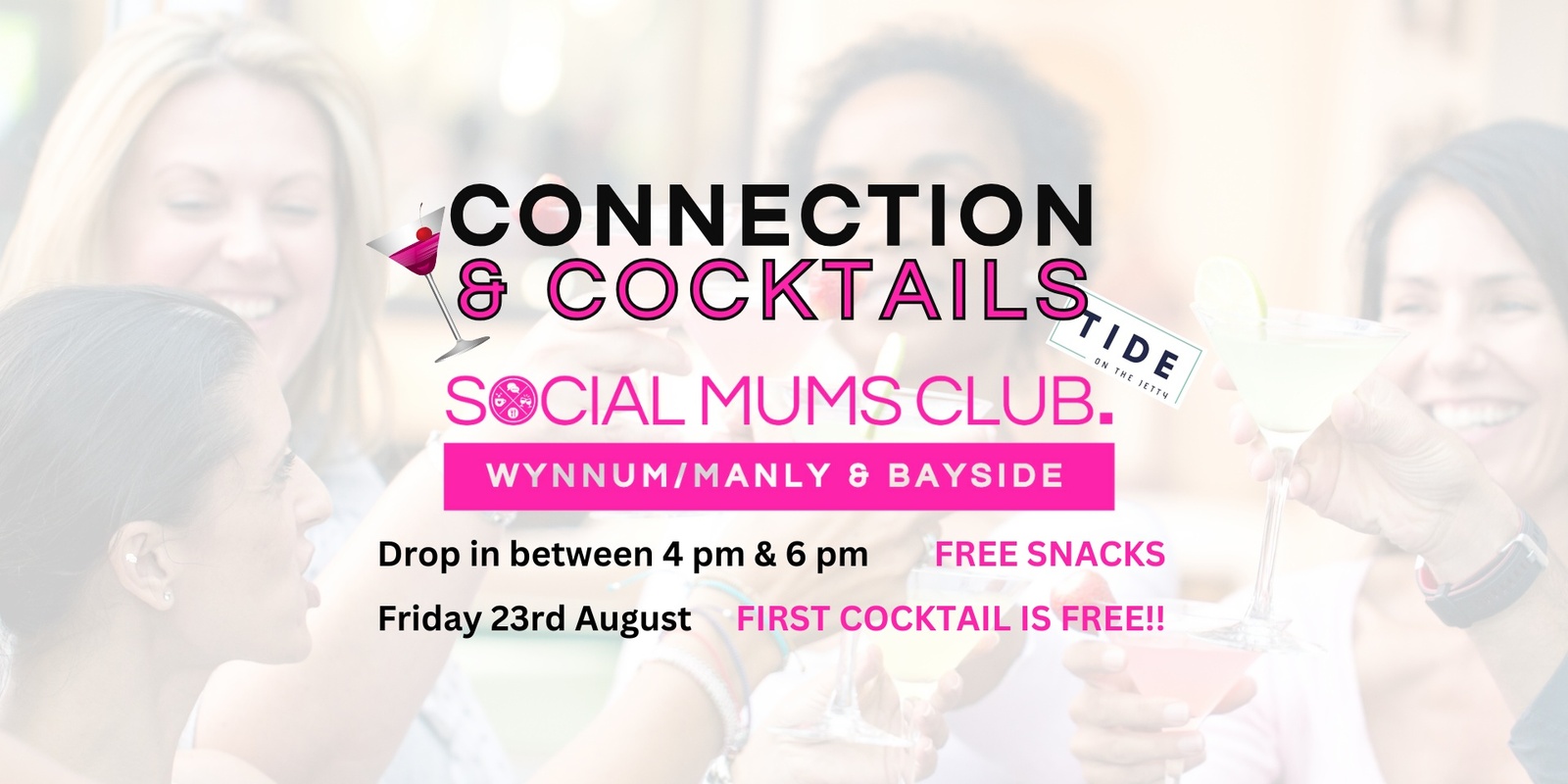 Banner image for Connection & Cocktails at Tide on the Jetty