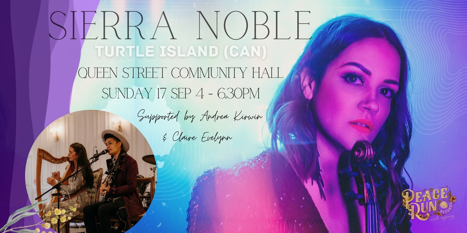 Banner image for Sierra Noble, Andrea Kirwin and Claire Evelynn Live at Queen Street Community Hall, Yeppoon