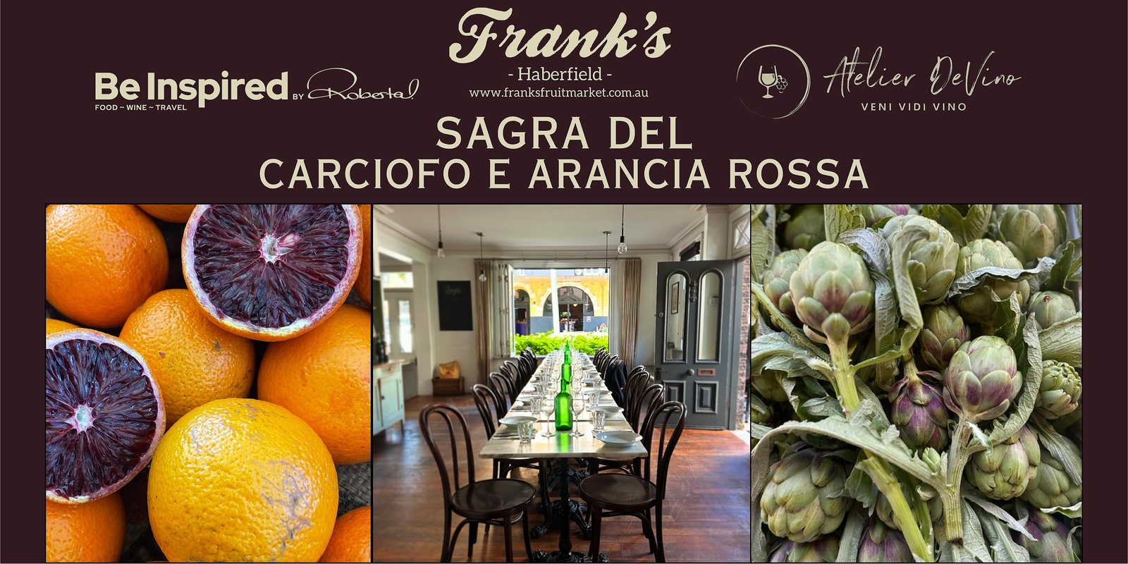 Banner image for "Sagra del Carciofo e Arancia Rossa" 4-Course Dinner with matching wines at Sagra Restaurant