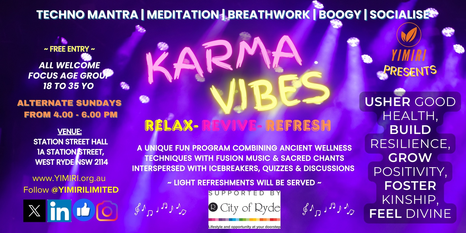 Banner image for Karma Vibes: Techno Mantra | Meditate | Boogy