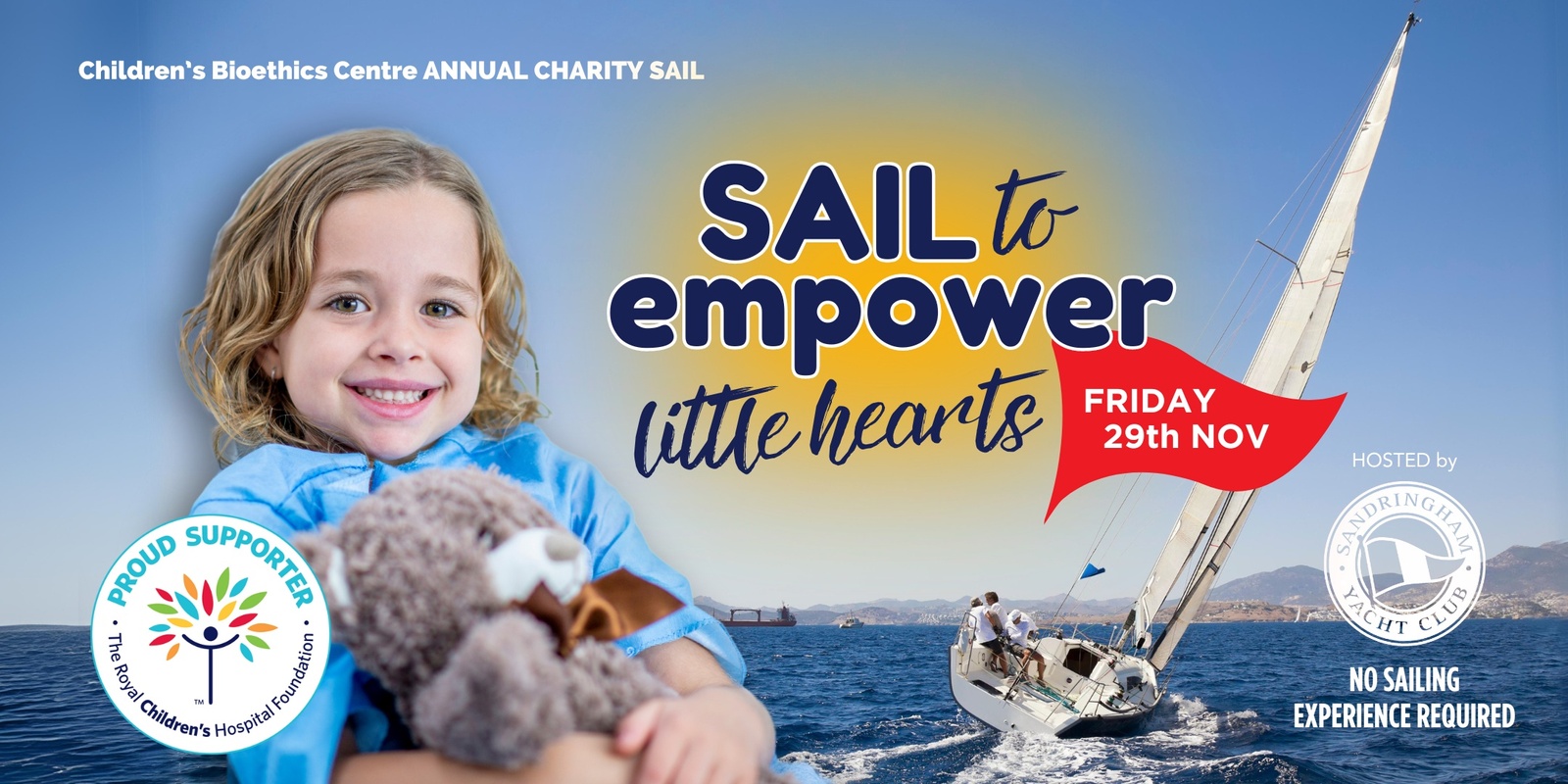 Banner image for Sail to Empower Little Hearts - Children's Bioethics Centre Charity Sail 2024