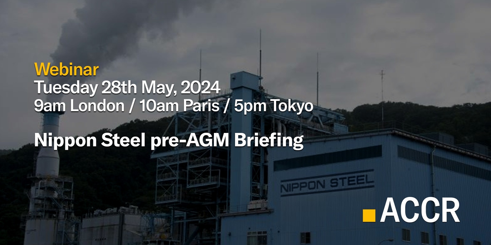 Banner image for ACCR Investor Webinar: Nippon Steel pre-AGM Briefing (Europe)