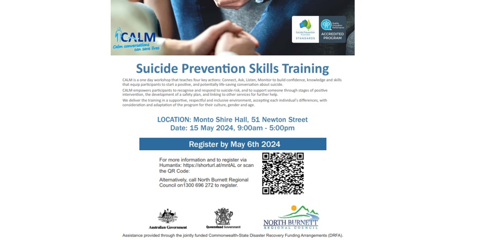 Banner image for FREE Suicide Prevention & Intervention Training (CALM)