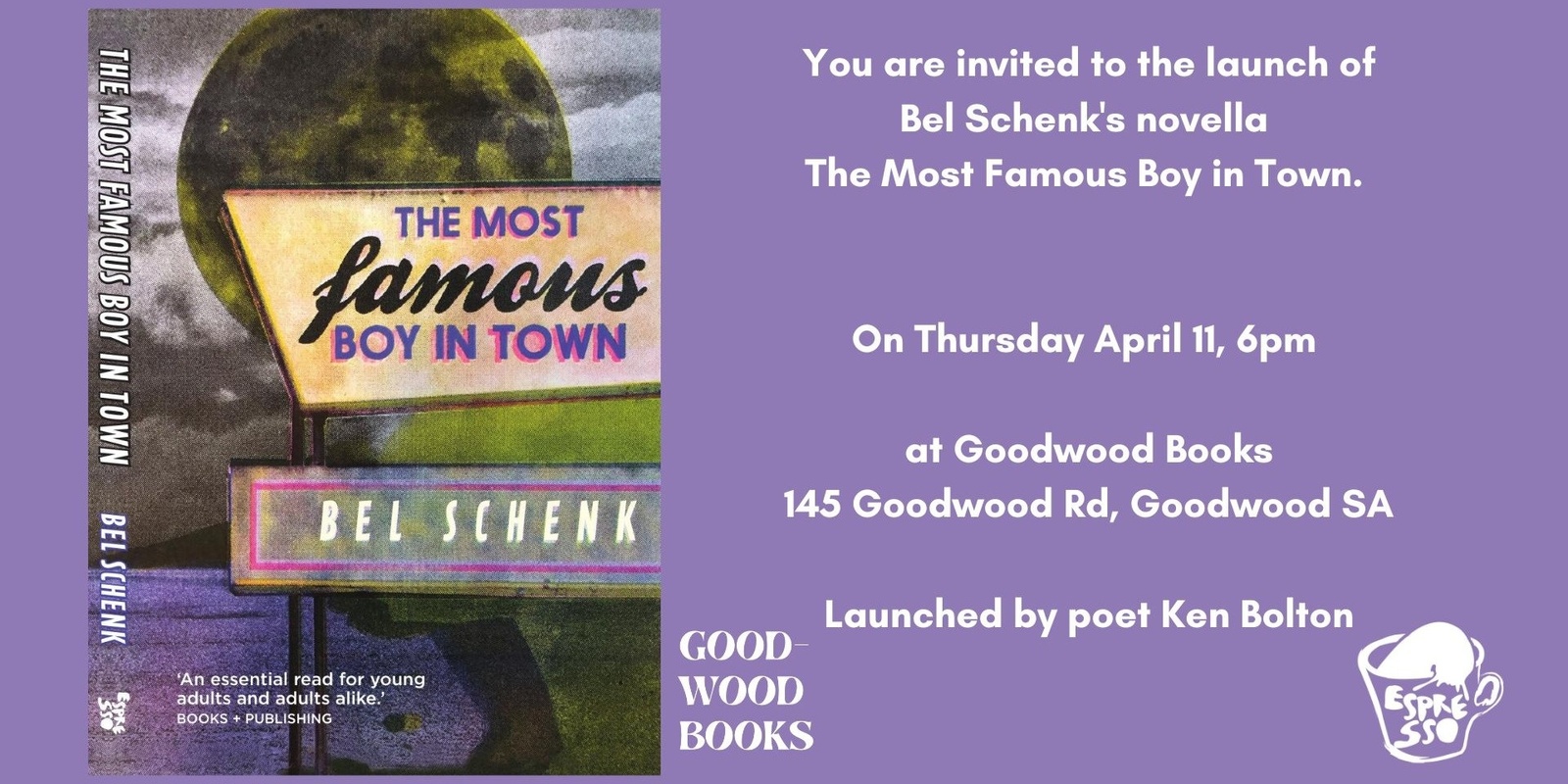 Banner image for The Most Famous Boy in Town by Bel Schenk Book Launch