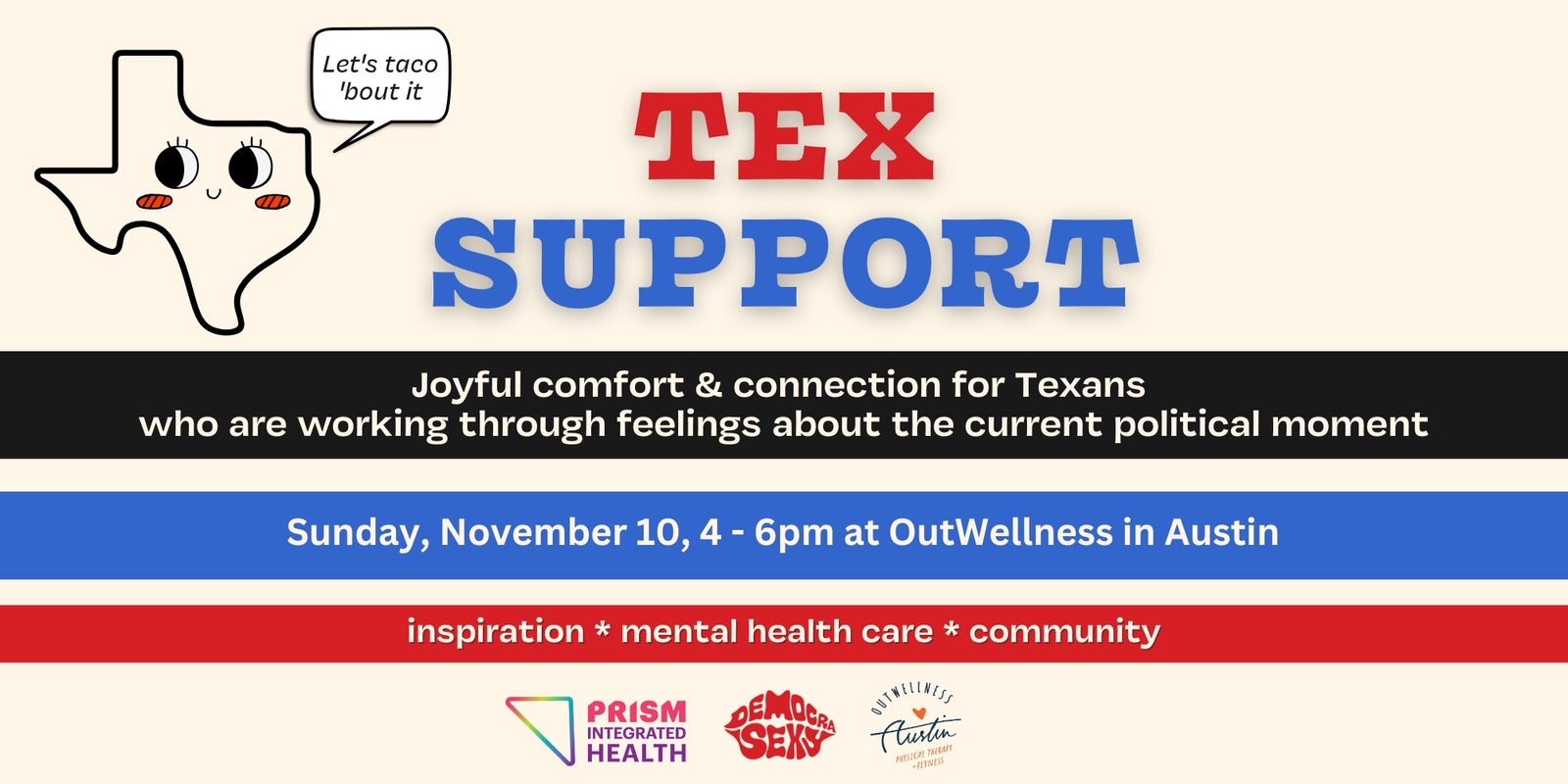 Banner image for Tex Support - A Meet-up to Process the Political Moment