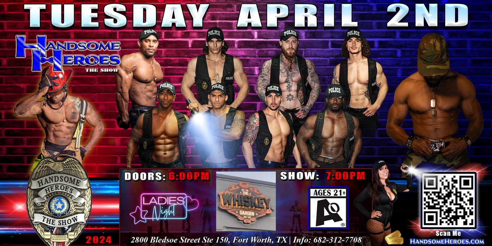 Banner image for Fort Worth, TX -- Handsome Heroes: The Show "Not All Heroes Wear Capes, Some Heroes Wear Nothing!"