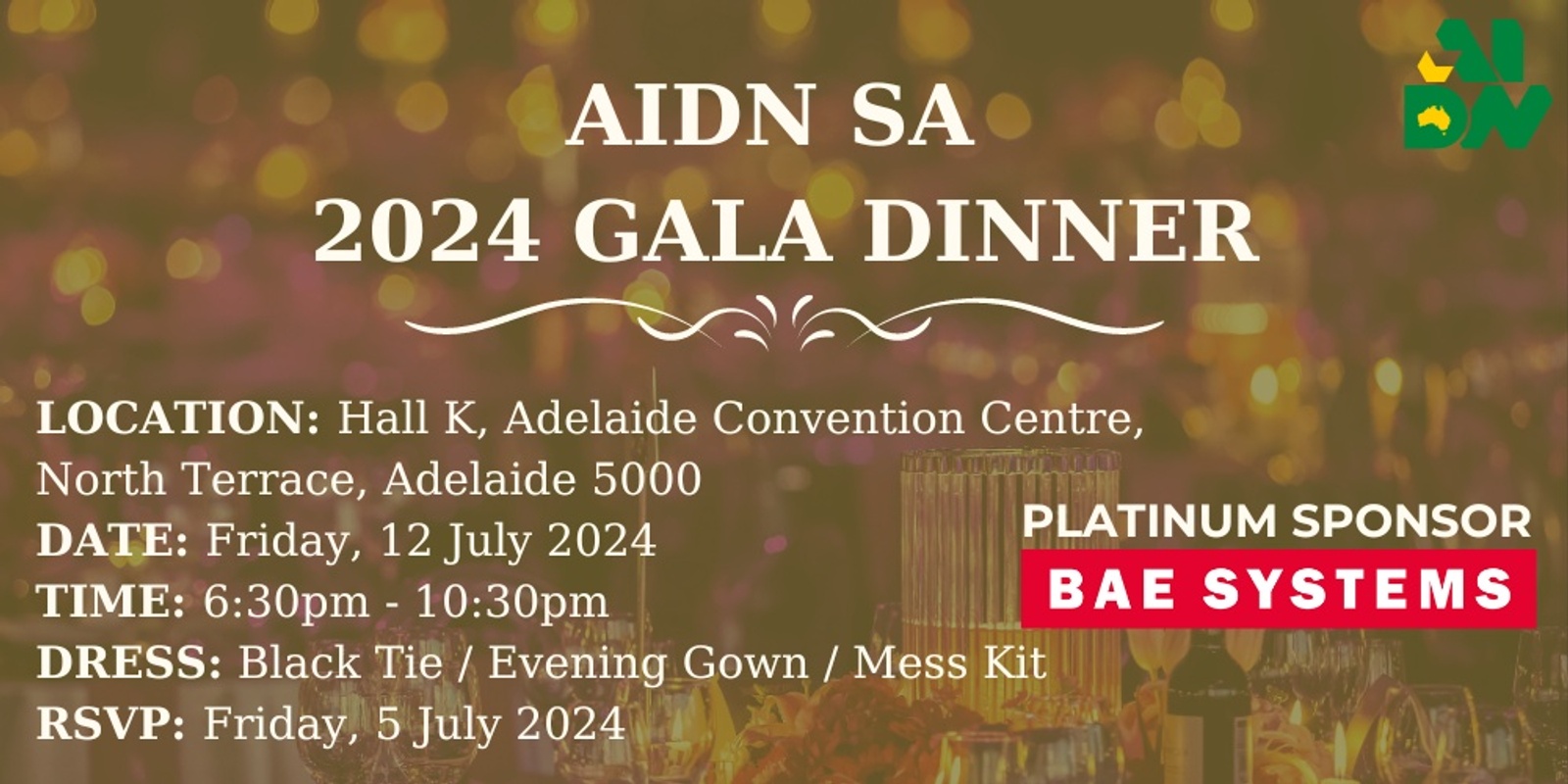 Banner image for AIDN SA Gala Dinner