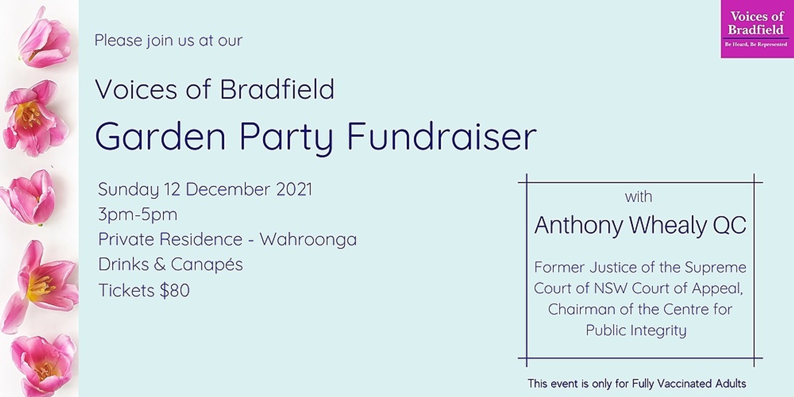 Banner image for Voices of Bradfield - Garden Party Fundraiser