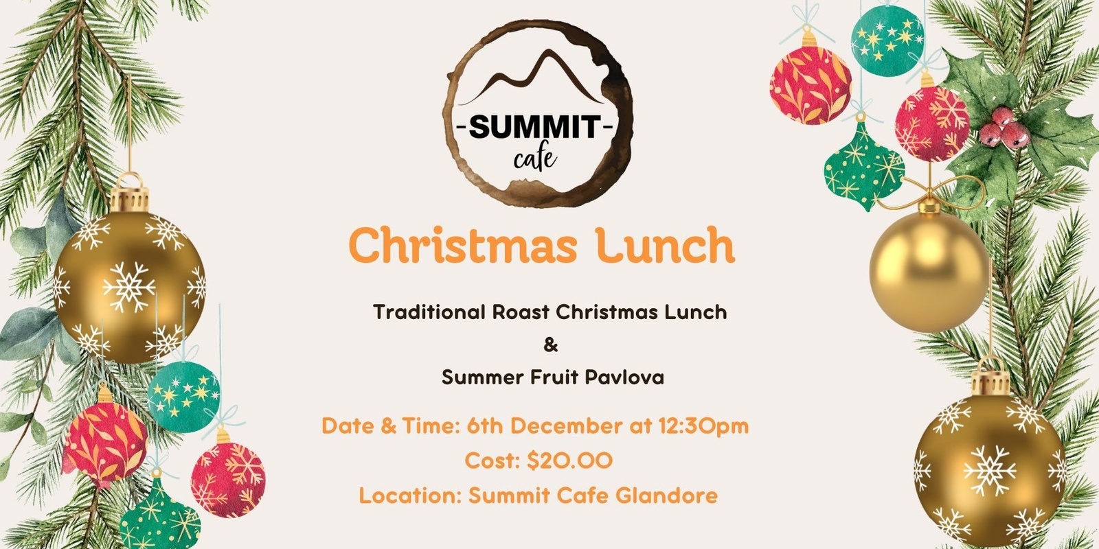 Banner image for Summit Cafe Glandore Christmas Lunch 