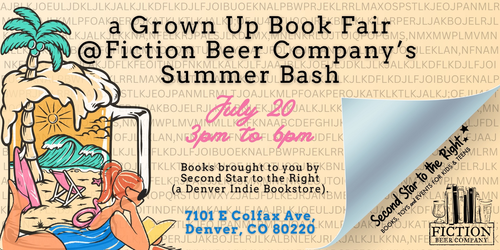 Banner image for Grown-Up Book Fair @ Fiction Beer Company's Summer Bash