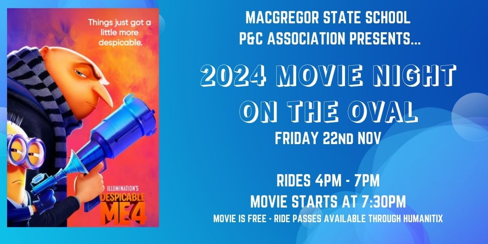 Banner image for  MSS P&C Movie Night on the Oval -  Friday 22.11.2024 