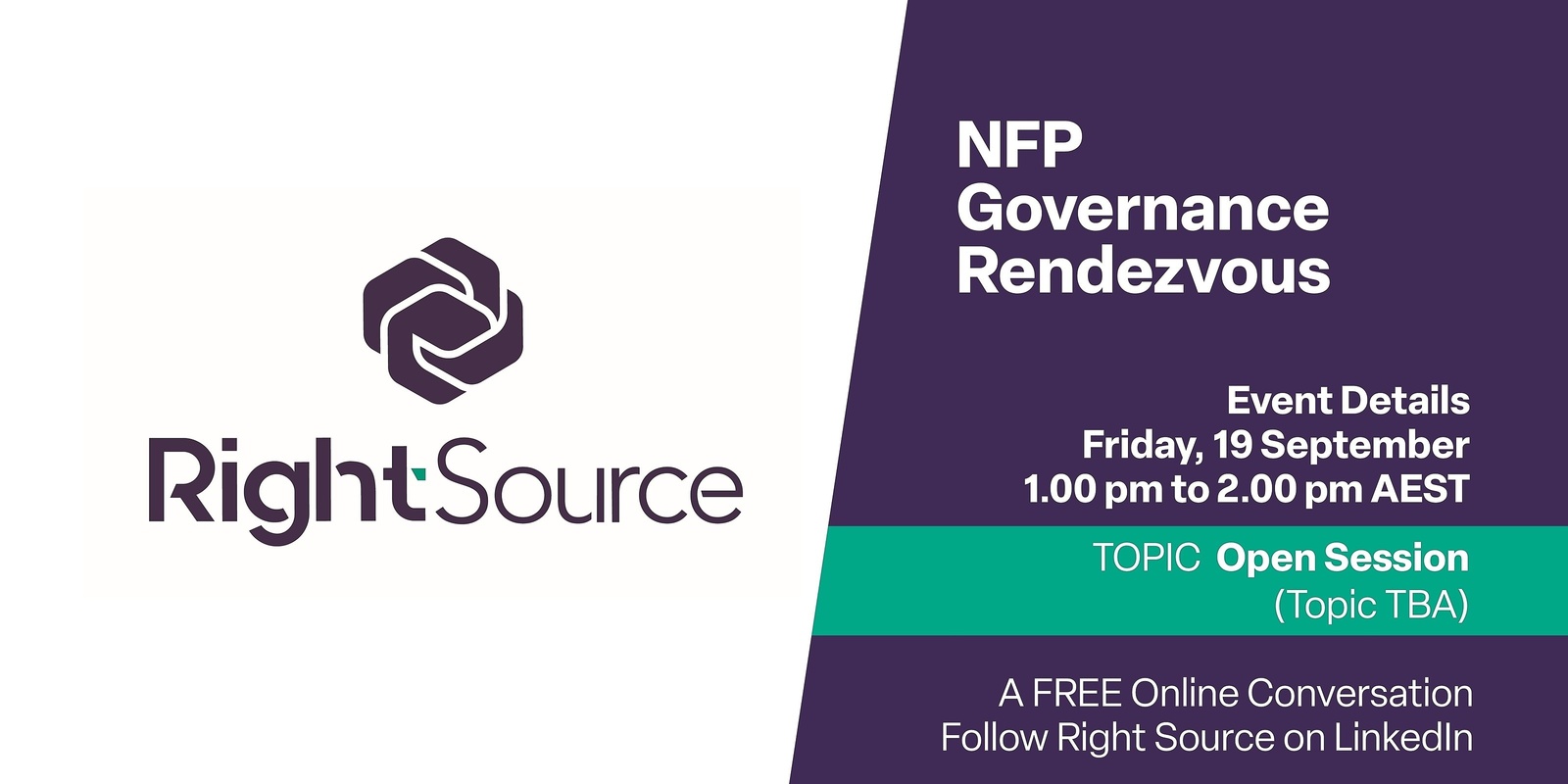 Banner image for NFP Governance Rendezvous September: Open Session - Topic TBA