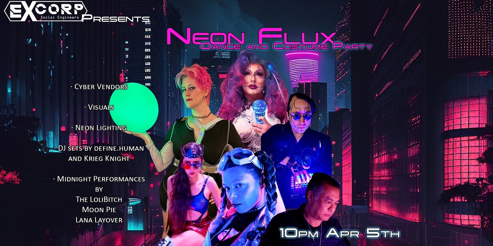 Banner image for Neon Flux: A Dance and Costume Party